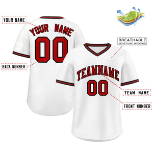 Custom White Black Classic Style Authentic Pullover Baseball Jersey