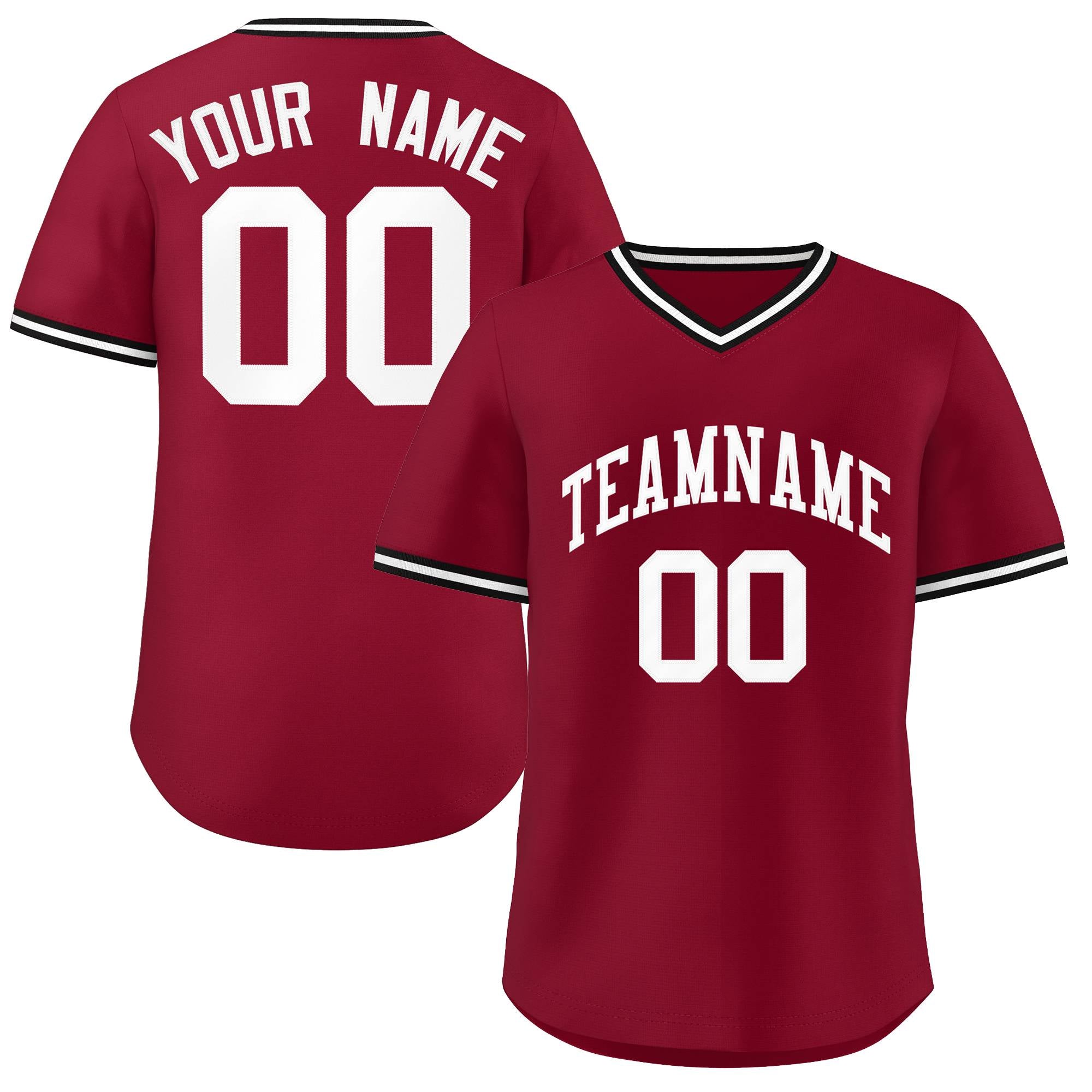 Custom Crimson Classic Style Authentic Pullover Baseball Jersey