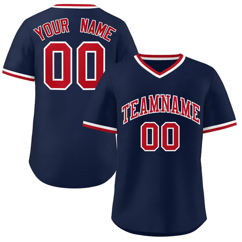 Custom Navy Classic Style Authentic Pullover Baseball Jersey