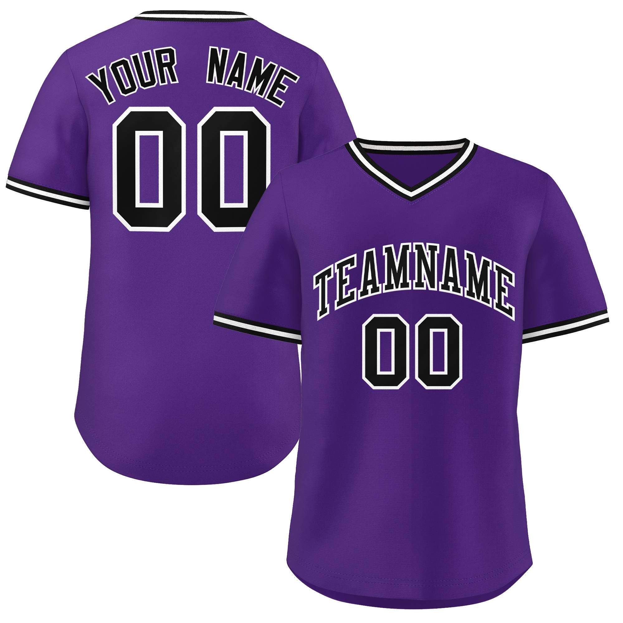 Maillot de baseball authentique de style classique violet personnalisé