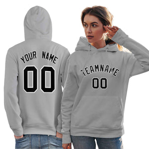 Custom Gray Black-White Classic Style Personalized Sport Pullover Hoodie