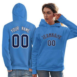 Custom Light Blue Royal-White Classic Style Personalized Sport Pullover Hoodie