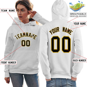 Custom White Gold-Black Classic Style Personalized Sport Pullover Hoodie