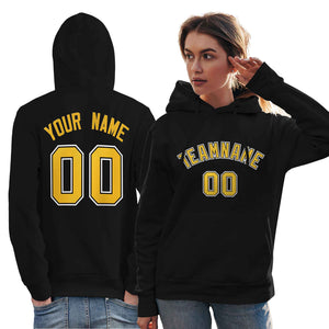 Custom Black Gold-White Classic Style Personalized Sport Pullover Hoodie