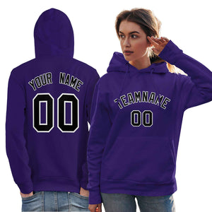 Custom Purple Black-White Classic Style Personalized Sport Pullover Hoodie