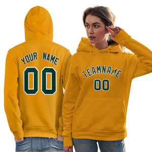 Custom Gold Kelly Green-White Classic Style Personalized Sport Pullover Hoodie