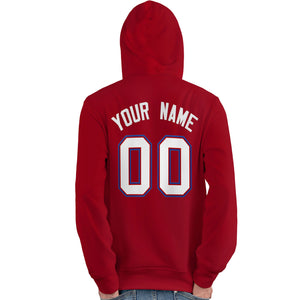 Custom Red White-Royal Classic Style Personalized Sport Pullover Hoodie