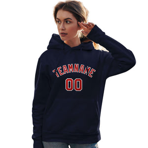 Custom Navy Red-White Classic Style Personalized Sport Pullover Hoodie