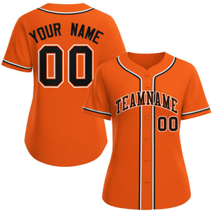 Custom Orange Black-Orange Classic Style Baseball Jersey For Women