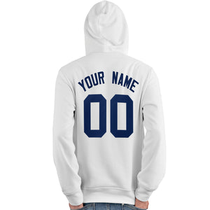 Custom White Navy-Red Classic Style Personalized Sport Pullover Hoodie