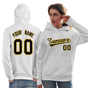 Custom White Gold-Black Classic Style Personalized Sport Pullover Hoodie