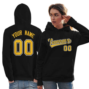 Custom Black Gold-White Classic Style Personalized Sport Pullover Hoodie