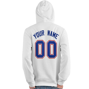 Custom White Royal-Red Classic Style Personalized Sport Pullover Hoodie