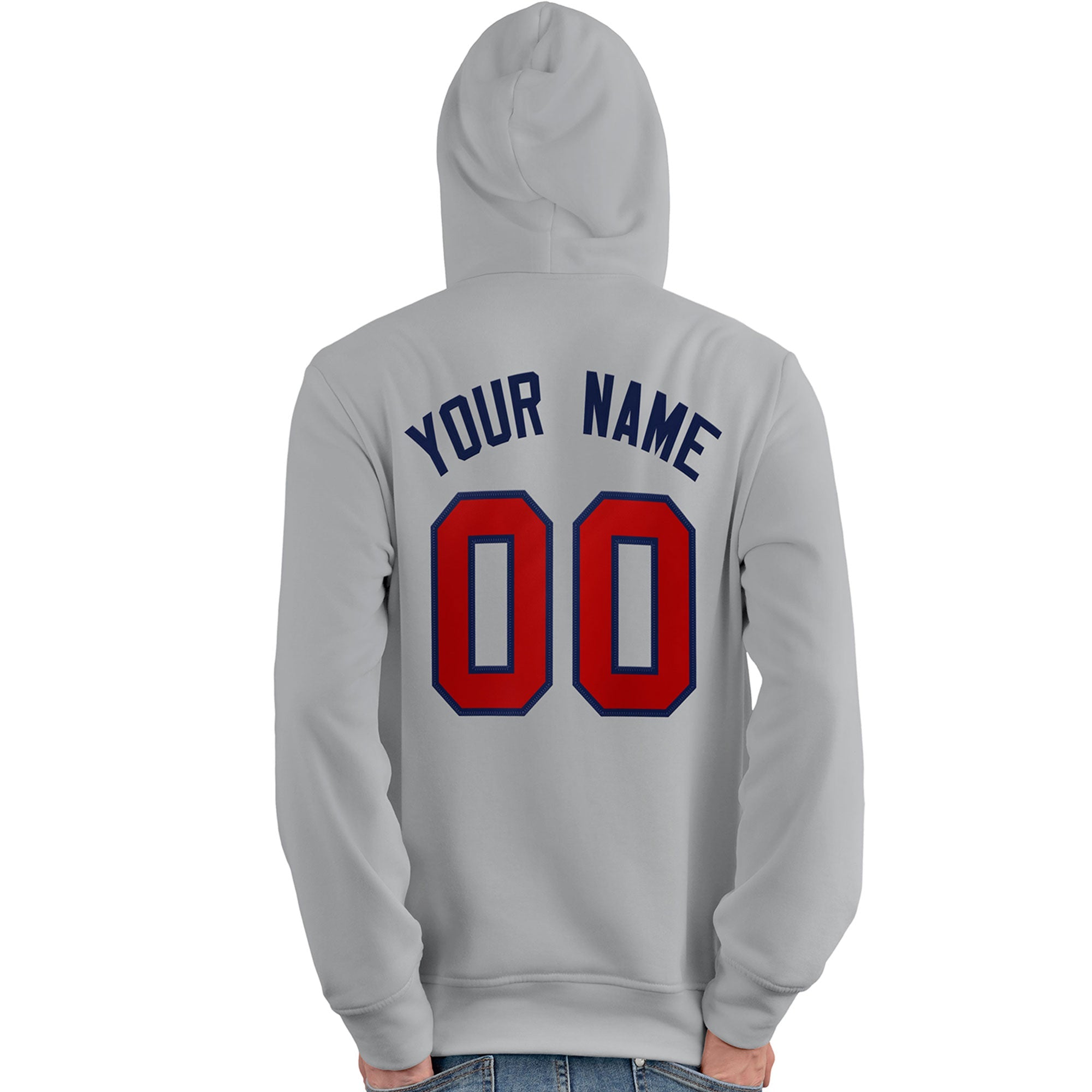 Custom Gray Red-Royal Classic Style Personalized Sport Pullover Hoodie