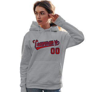 Custom Gray Red-Royal Classic Style Personalized Sport Pullover Hoodie