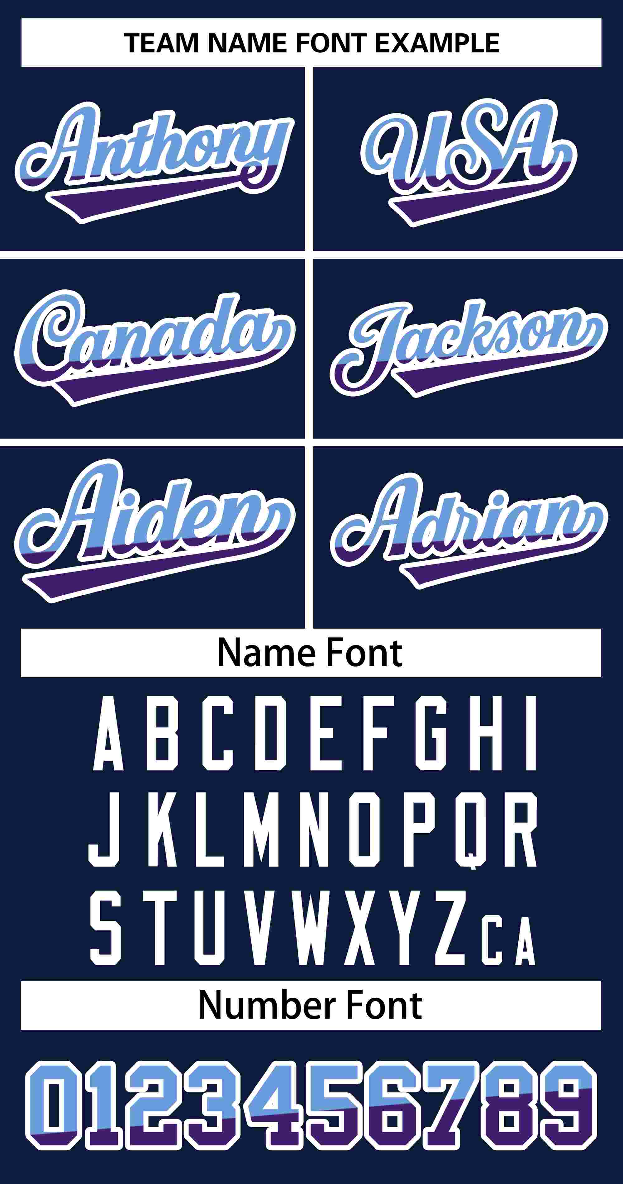 Custom Navy Powder Blue Purple-White Stripe Font Gradient Fashion Authentic Baseball Jersey