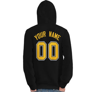 Custom Black Gold-White Classic Style Personalized Sport Pullover Hoodie