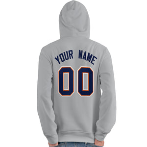 Custom Gray Royal-Orange Classic Style Personalized Sport Pullover Hoodie