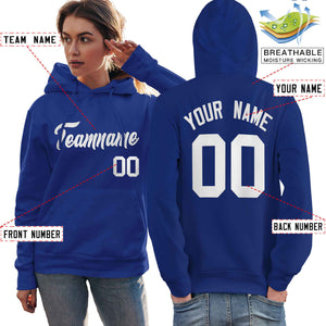 Custom Royal White Classic Style Personalized Sport Pullover Hoodie