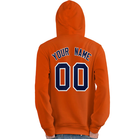 Custom Orange Royal-White Classic Style Personalized Sport Pullover Hoodie