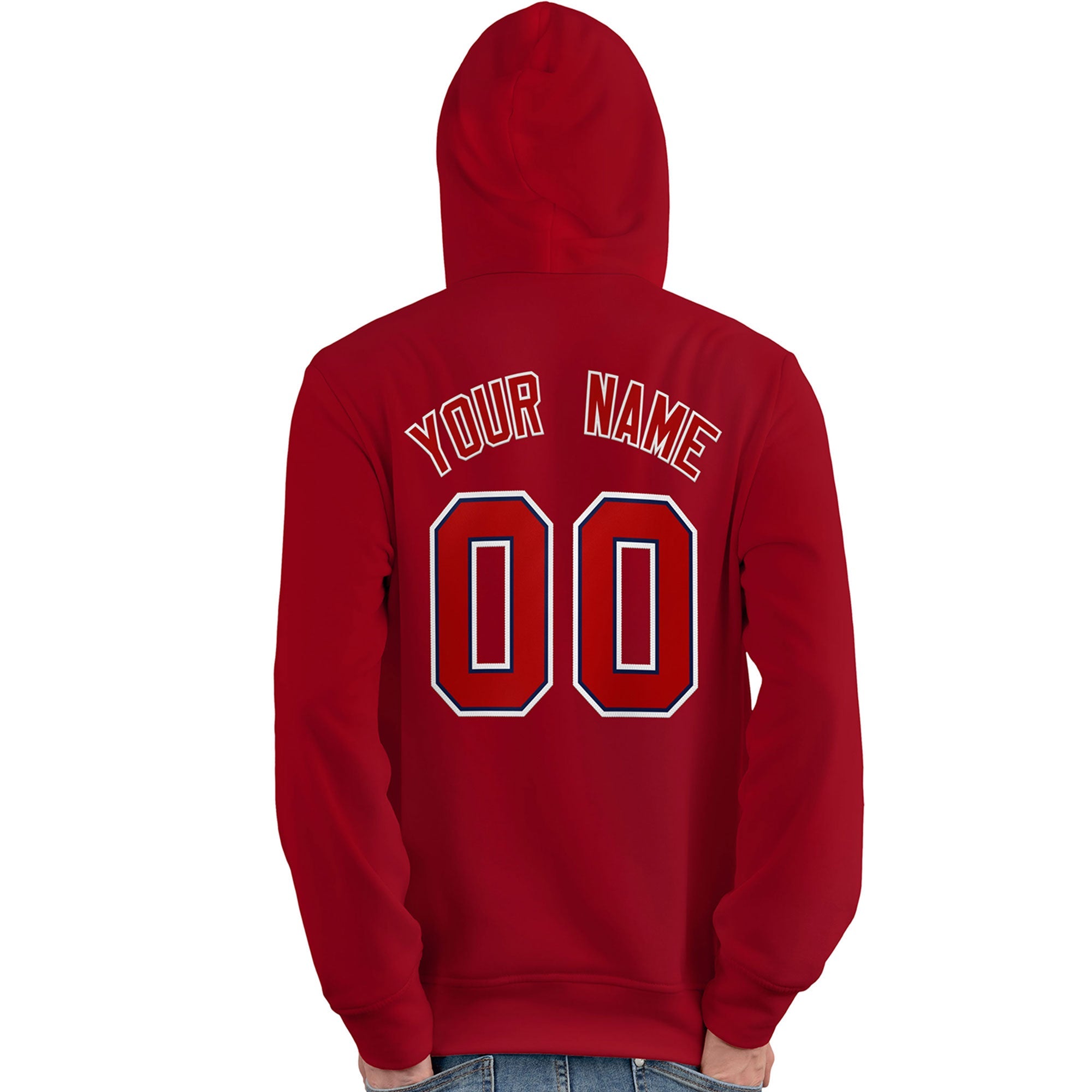 Custom Red Royal-White Classic Style Personalized Sport Pullover Hoodie