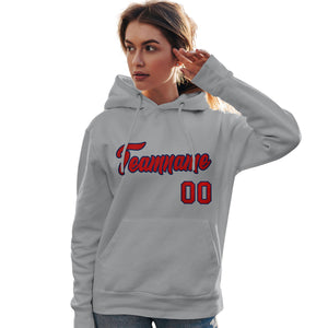 Custom Gray Red-Royal Classic Style Personalized Sport Pullover Hoodie