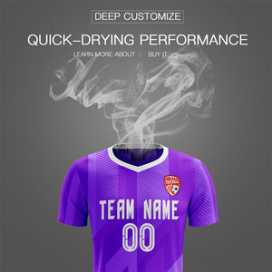 Custom Purple White Soft Training Uniform Soccer Sets Jersey