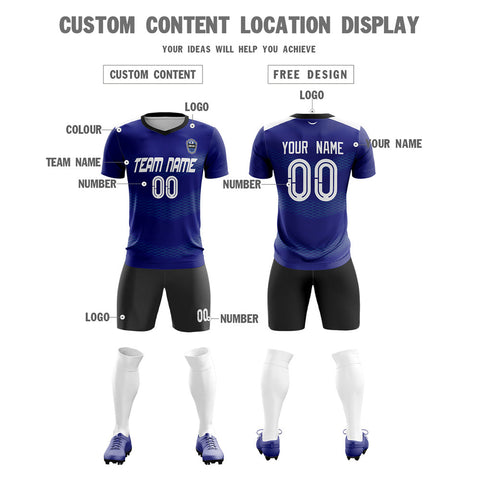 Custom Navy Black Soft Training Uniform Soccer Sets Jersey