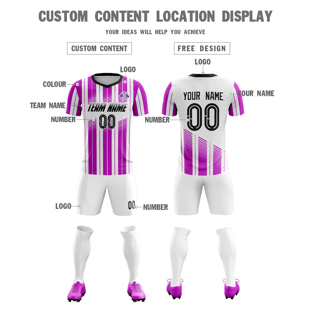 Custom Purple White Soft Training Uniform Soccer Sets Jersey