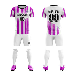 Custom Purple White Soft Training Uniform Soccer Sets Jersey