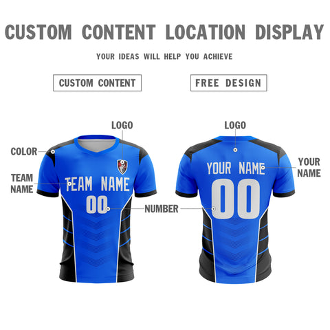 Custom Blue White-Black Sport Soccer Tops Jersey