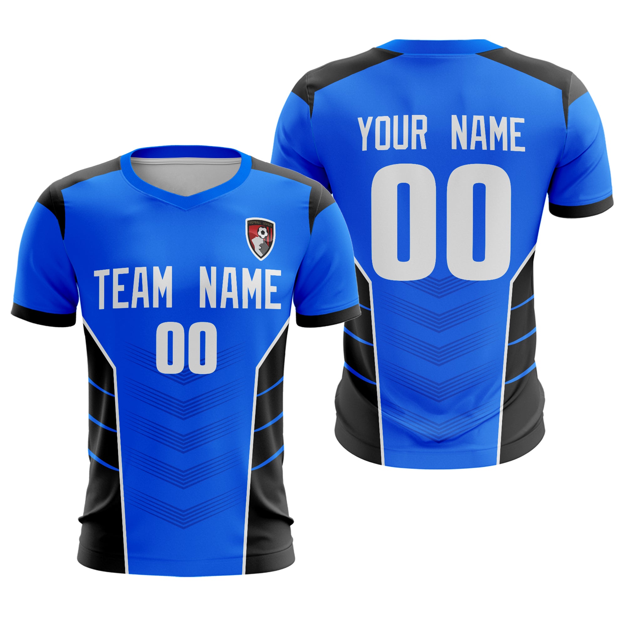 Custom Blue White-Black Sport Soccer Tops Jersey