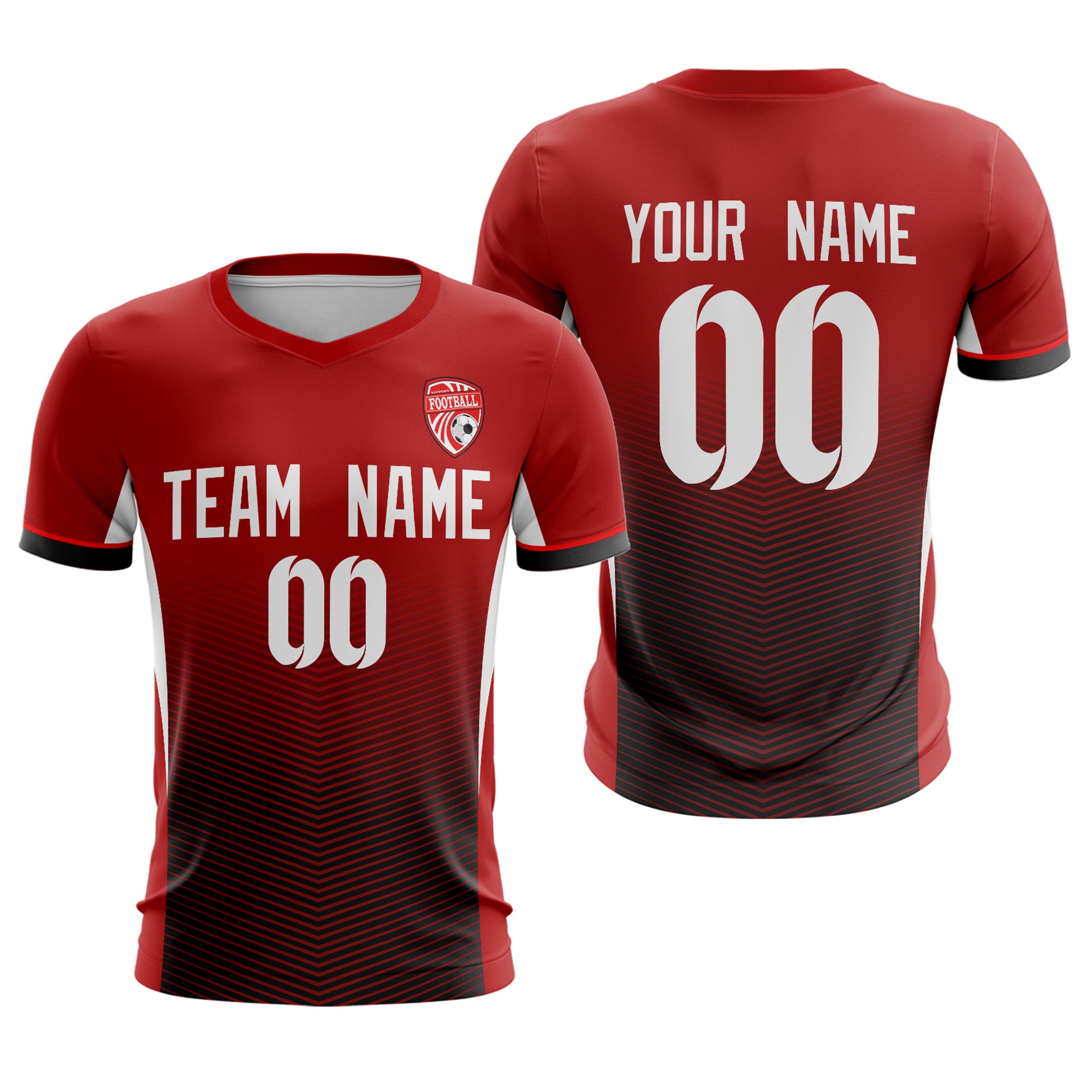 Custom Red White Sport Soccer Tops Jersey