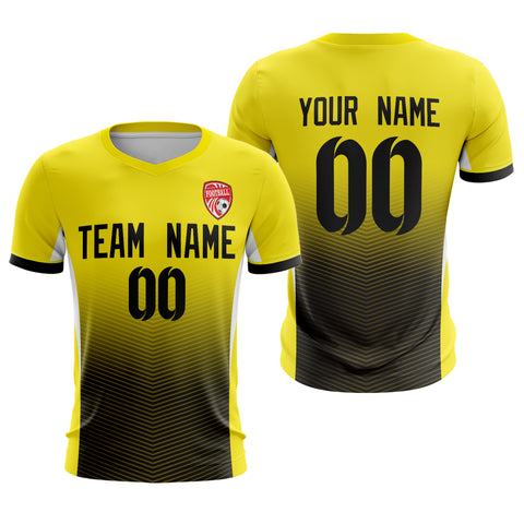 Custom Yellow Black Sport Soccer Tops Jersey
