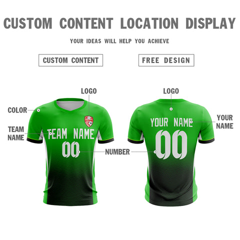 Custom Green Black-White Sport Soccer Tops Jersey