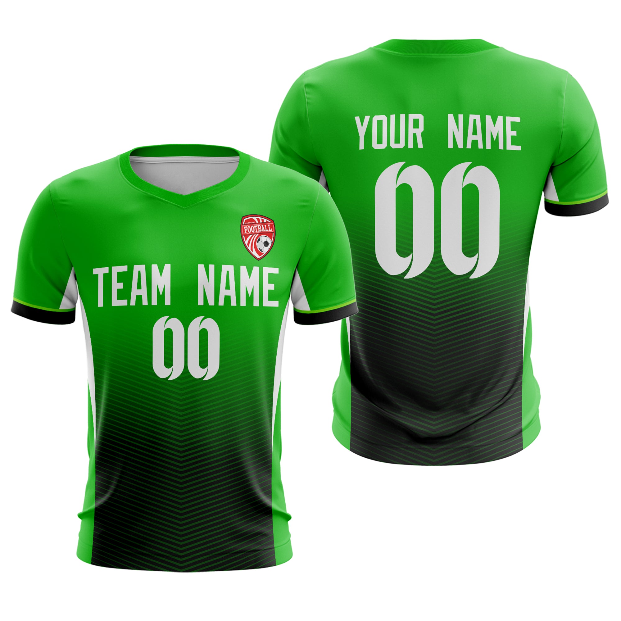 Custom Green Black-White Sport Soccer Tops Jersey