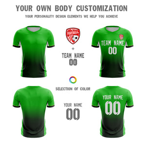 Custom Green Black-White Sport Soccer Tops Jersey