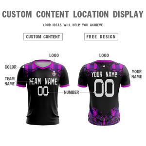 Custom Black Purple White Sport Soccer Tops Jersey