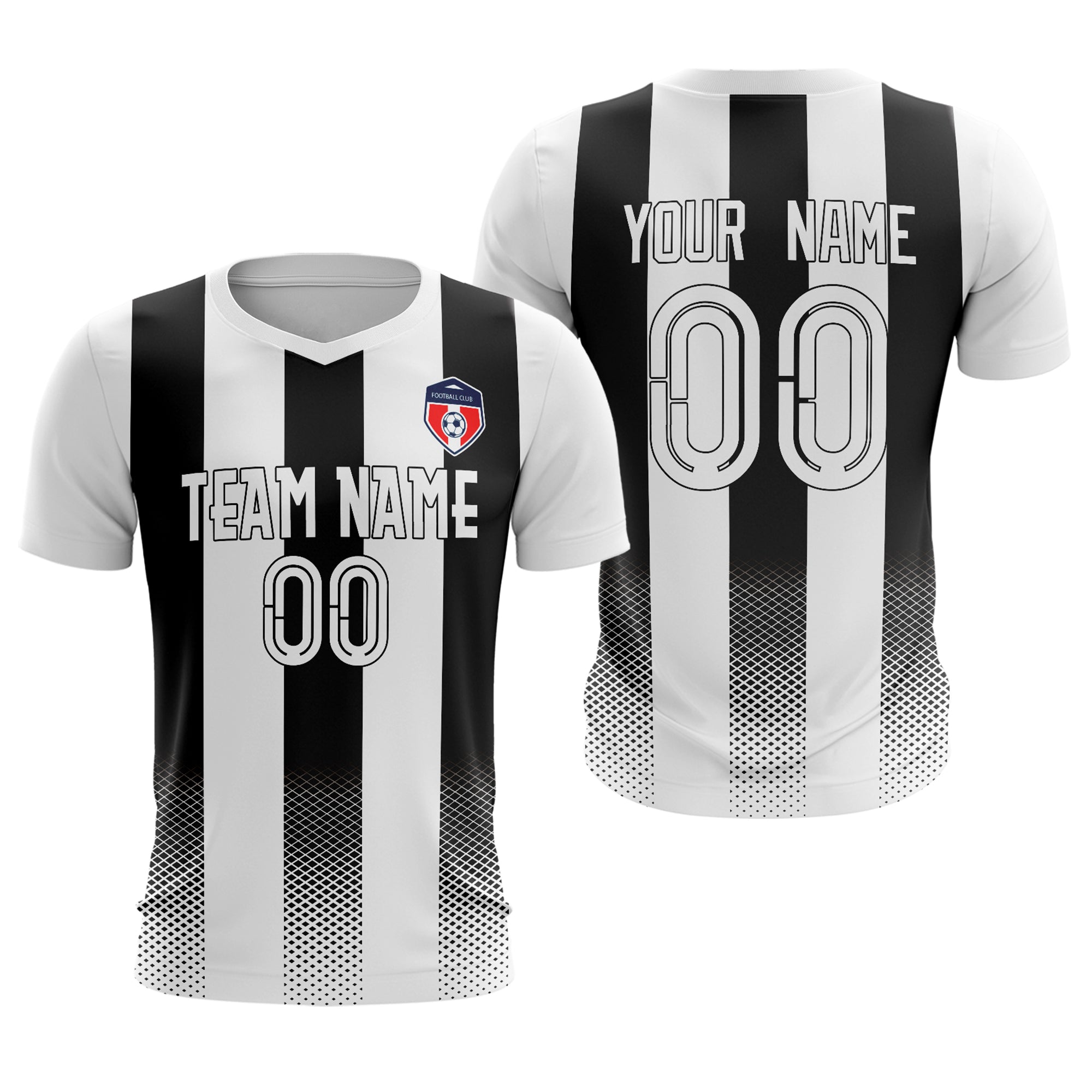 Custom White Black Sport Soccer Tops Jersey