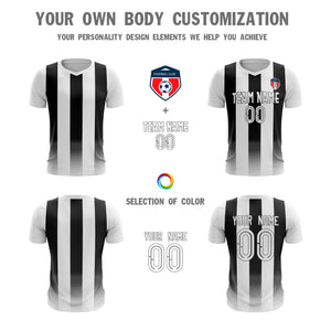 Custom White Black Sport Soccer Tops Jersey