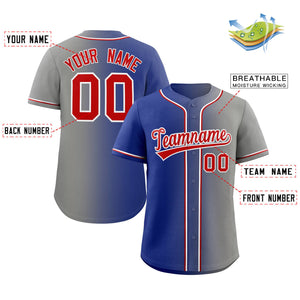 Custom Gray Gradient Fashion Authentic Baseball Jersey