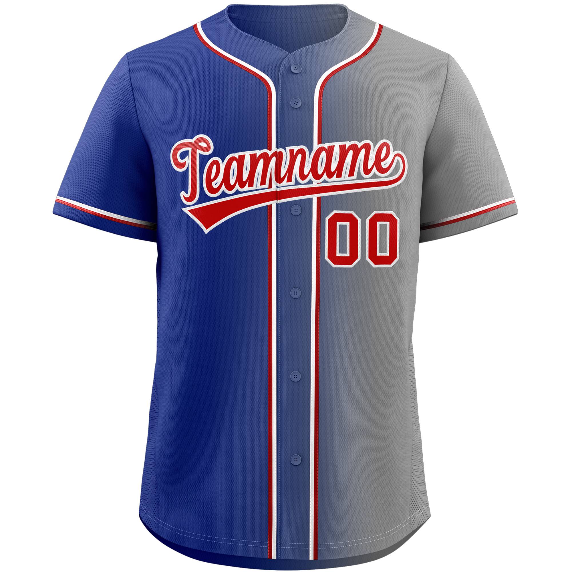 Maillot de baseball authentique à la mode dégradé gris personnalisé