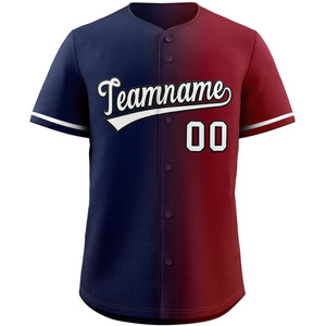 Custom Navy White-Black Gradient Fashion Authentic Baseball Jersey