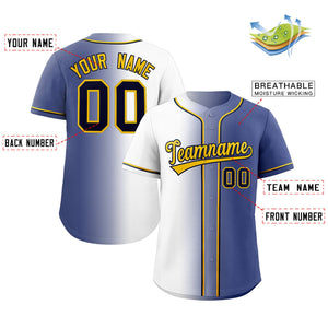 Maillot de baseball authentique, personnalisé, blanc, jaune-noir, dégradé, mode