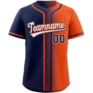 Maillot de baseball authentique à la mode dégradé blanc orange personnalisé