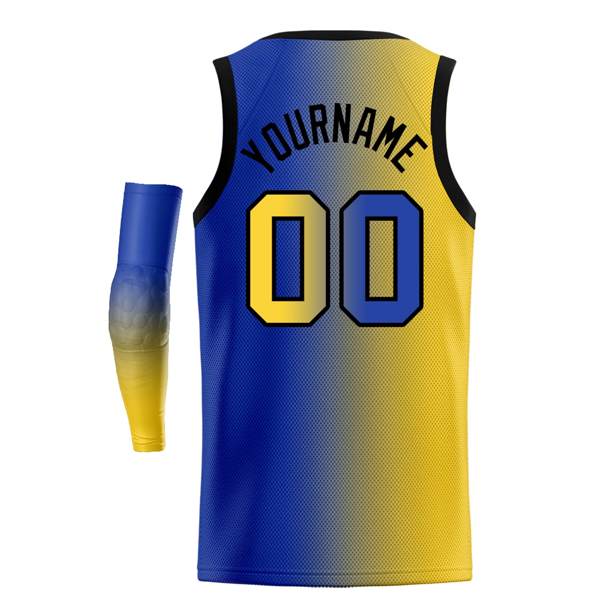 Custom Yellow Royal-White Gradient Fashion Tops Basketball Jersey