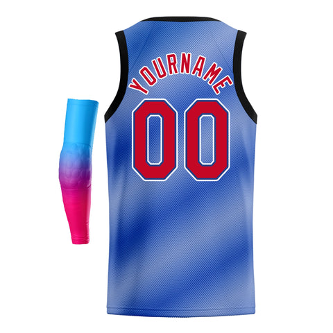 Custom Navy Red-White Gradient Fashion Tops Basketball Jersey