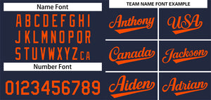 Custom Navy Orange Solider Classic Style Authentic Baseball Jersey