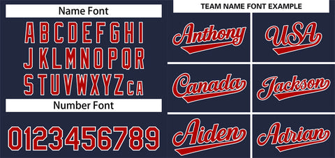 Custom Navy Red-White Solider Classic Style Authentic Baseball Jersey