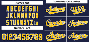 Custom Navy Gold-White Solider Classic Style Authentic Baseball Jersey